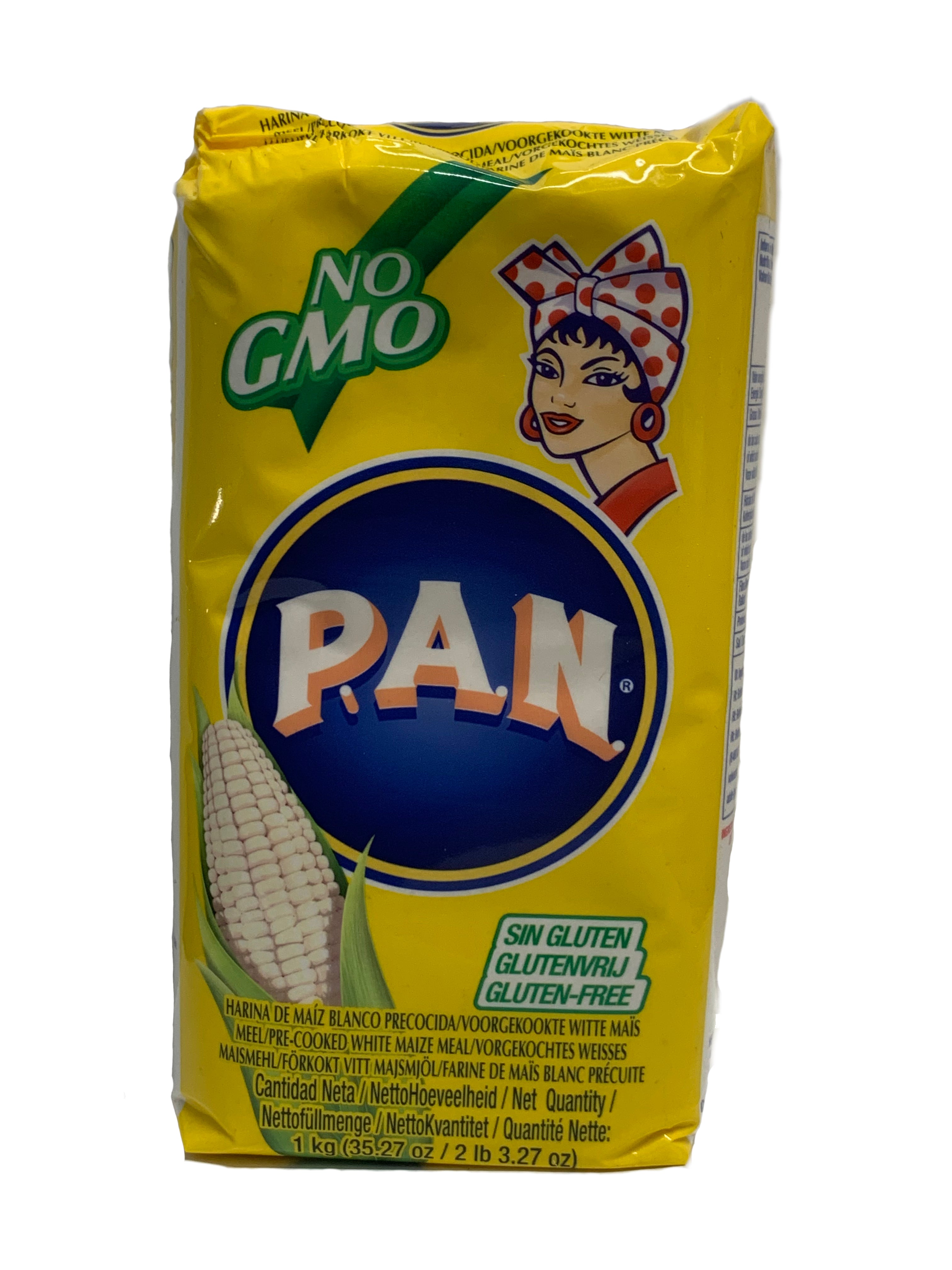 PAN Harina de Maiz Blanco Precocida 1 Kg. | Pre Cooked White Corn Meal 2 lb.