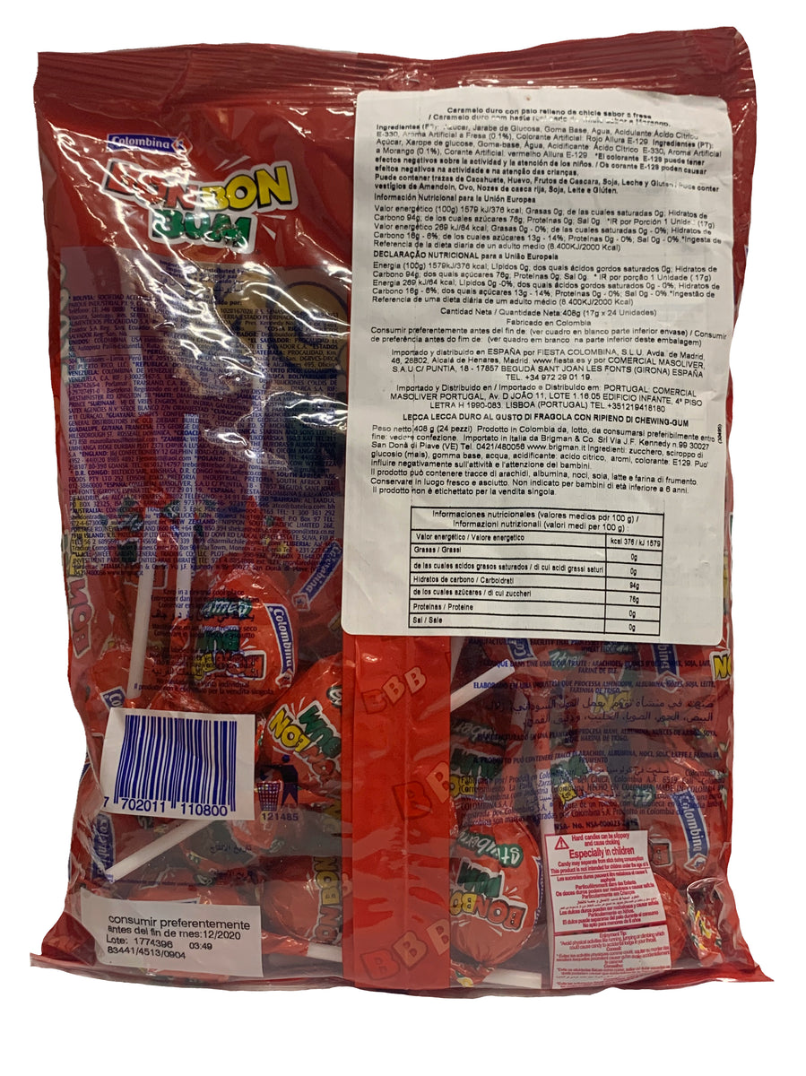 Bon Bon Bum Strawberry Lollies Pack of 24 – Sol Andino Services Uk Ltd